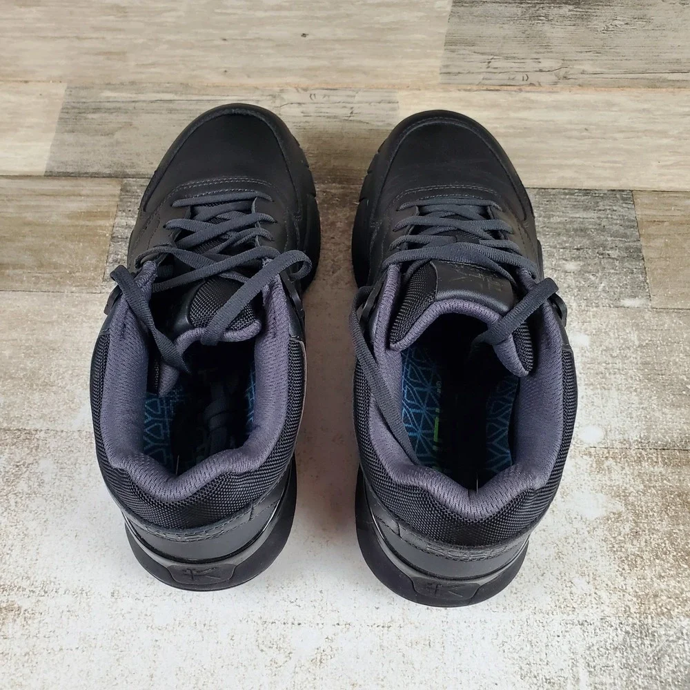 KURU KINETIC 2 Mens Shoes Sz 7 M Running Jet Black Leather Lace Up Sneakers